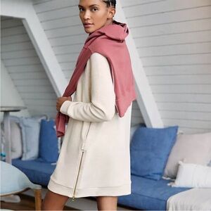 VARLEY ribbed knit Albret lounge dress in Oatmeal Marl